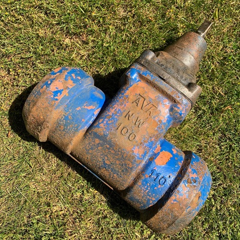 First AVK valve now enjoying its retirement back at AVK in Skovby, Denmark